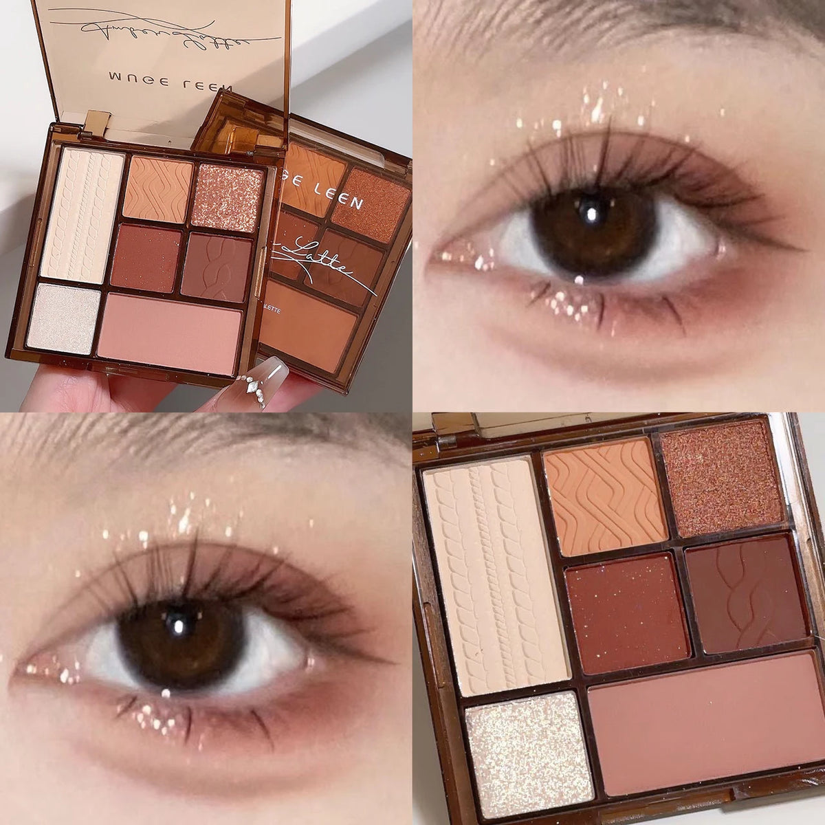 7 Colors Rose Red Brown Eye Shadow Palette Matte Glitter Pearly Eyeshadow Palette Lasting Charming Eye Makeup Palette Cosmetics