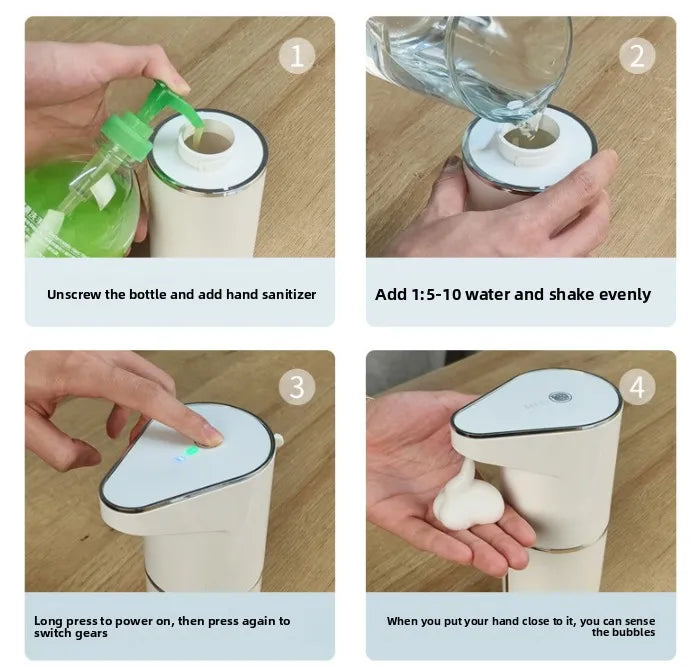 Waterproof Automatic Soap Dispenser 350ml Foaming Soap Dispenser Type C Rechargeable Electric  Adjustable Foam Soap Dispenser
