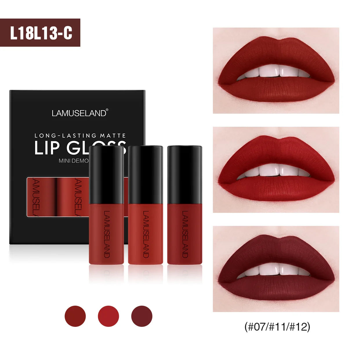 Mini 12 Colors Liquid Lip Gloss Waterproof Non-stick 24 Hours Long Lasting Velvet Matte Lipstick Lip Gloss Cosmetic Makeup Care