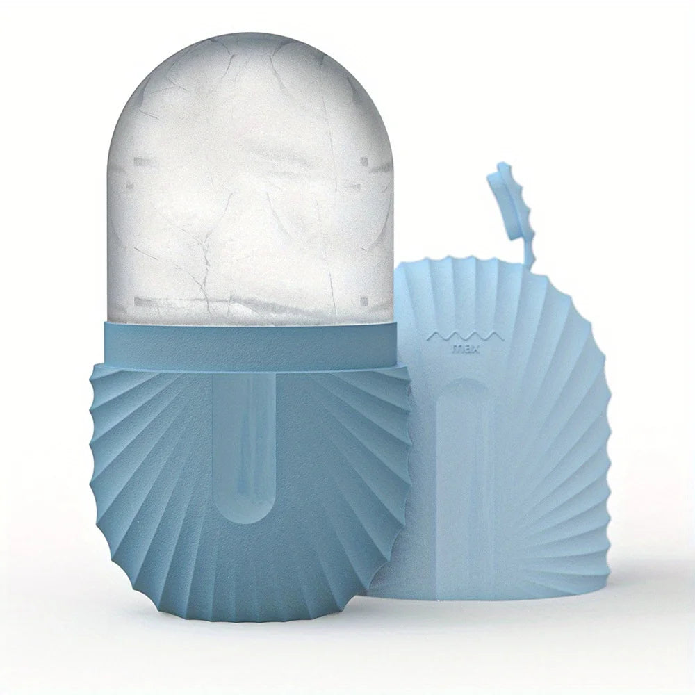 Ice Face Roller Facial Skincare Ice Roller Set, Stainless Steel Facial Roller Gua Sha Face Tool Face Massage Roller Mold Cube