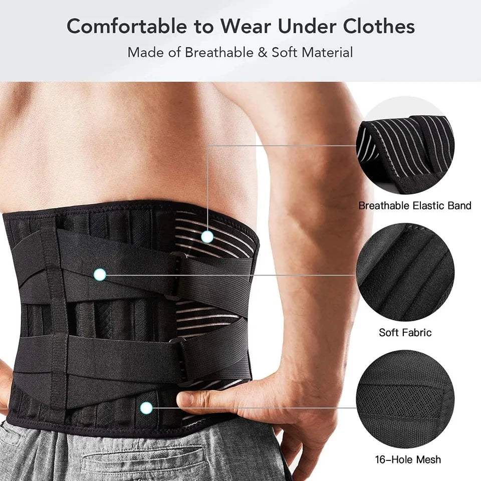 Adjustable Lumbar Support Belt Double Pull Back Waist Orthopedic Corset Spine Decompression Back Pain Relief Tighten The Abdomen